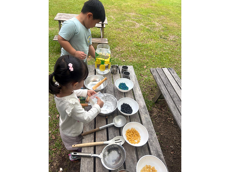 child-led outdoor play at Mosaic Preschool's infant playgroup in Singapore