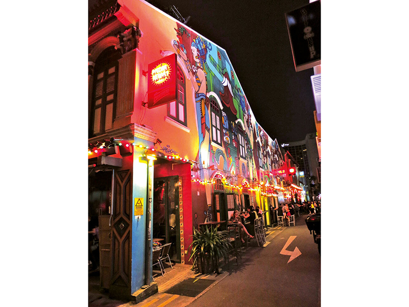 colourful lights on Haji Lane - where to go in Singapore