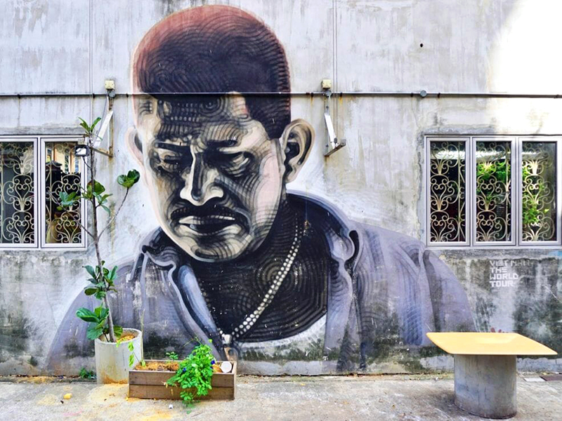 mural on wall in little India