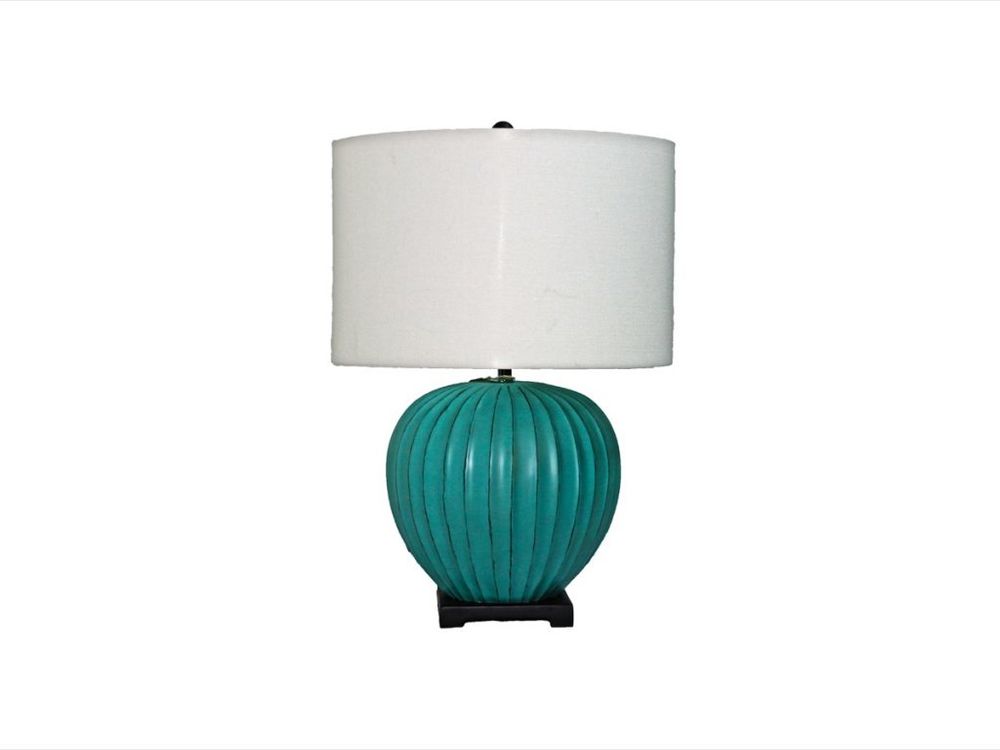 Deeb Design teal table lamp