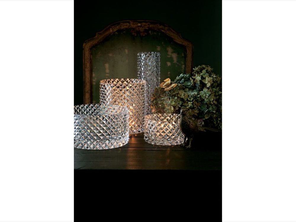Villeroy & Boch glass vases and hurricane lamp