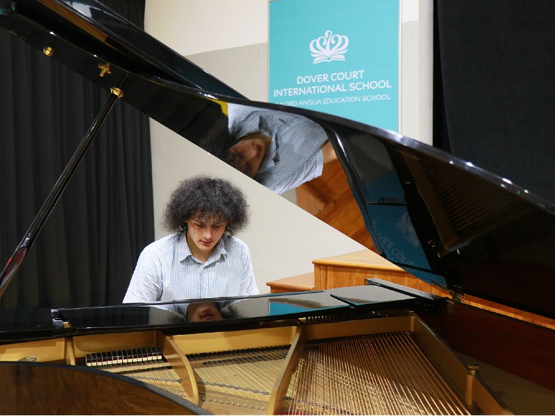 Dover Court International School music performing arts curriculum Finley on Piano