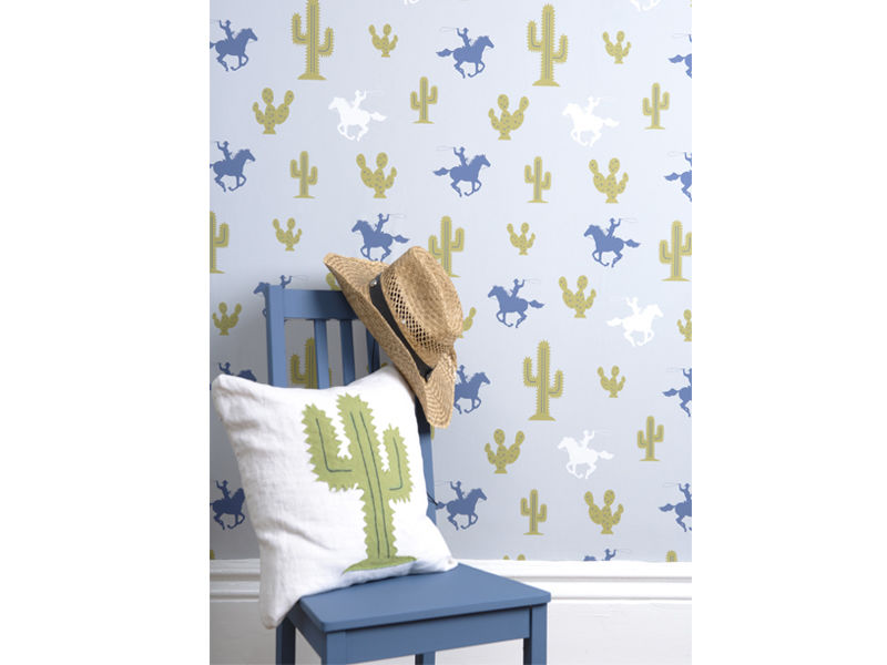 E&A Interiors cowboy and cactus wallpaper