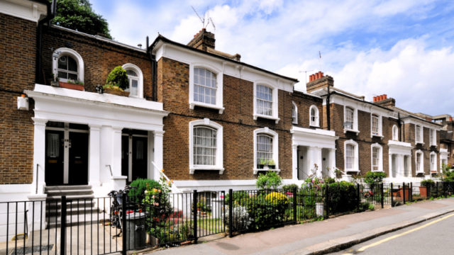 property investment UK property row of English houses