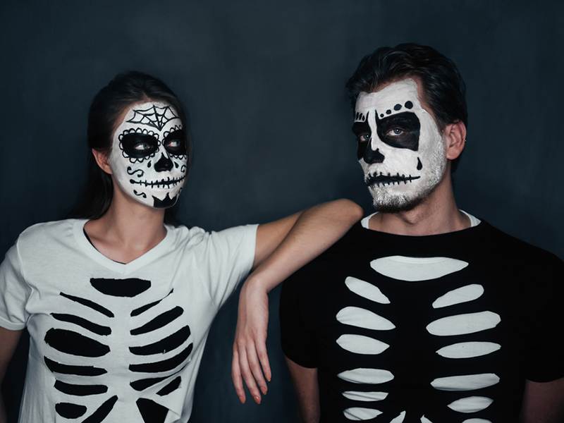 Halloween face painting skeleton adults