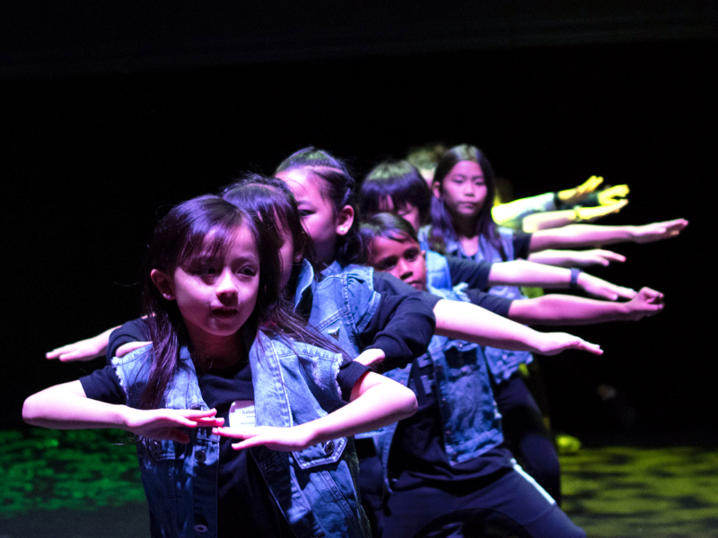 MADDspace kids in-denim performing on stage dance