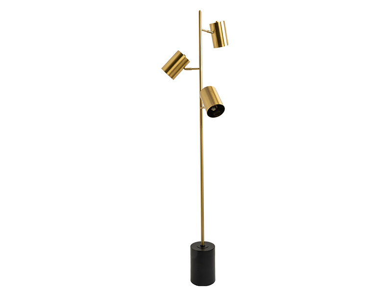 Trifloor Lamp with bronze shade and black marble base, WTP