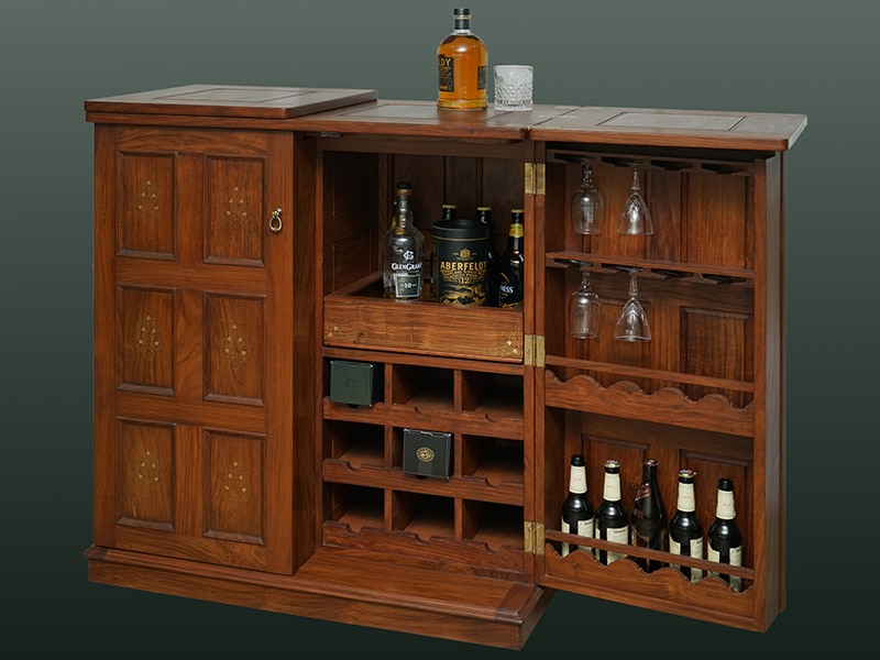 Brasswoods Mobile Liquor Cum Bar Cabinet