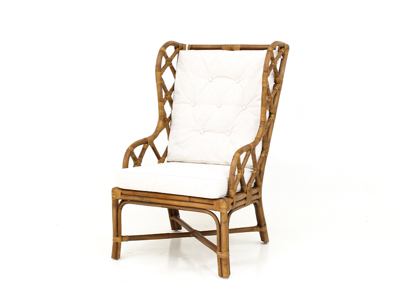 Baca wing lounge chair in rattan, $650, The Furniture Makers 1
