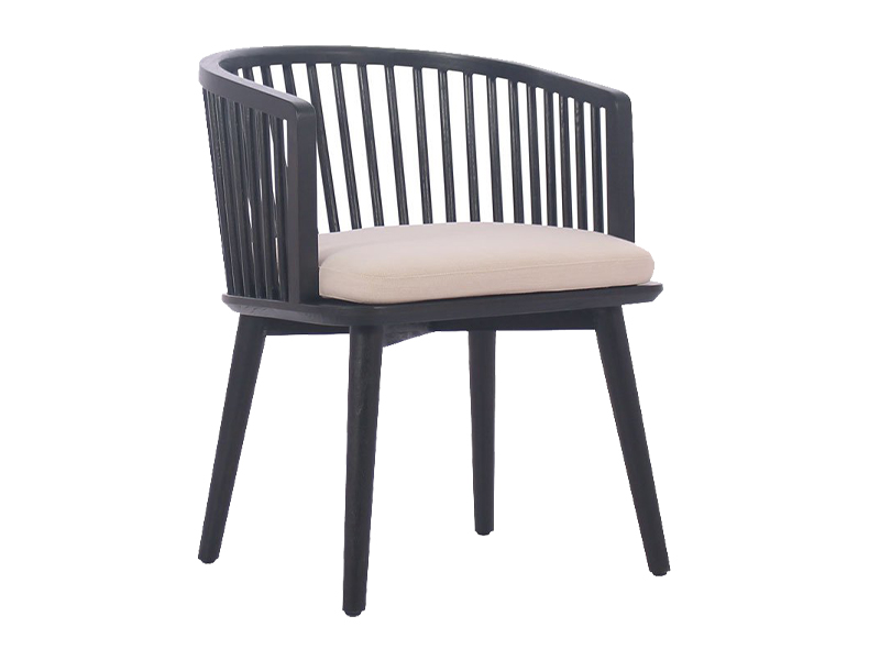 Mabel dining chair in teak, $565, Nestify