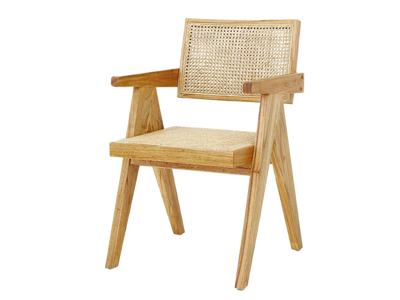 Padar dining chair in mindi wood with rattan seat and back, handmade in Indonesia, $390, The Furniture Makers