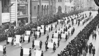 women's history month, Suffragists Parade Down Fifth Avenue,1917