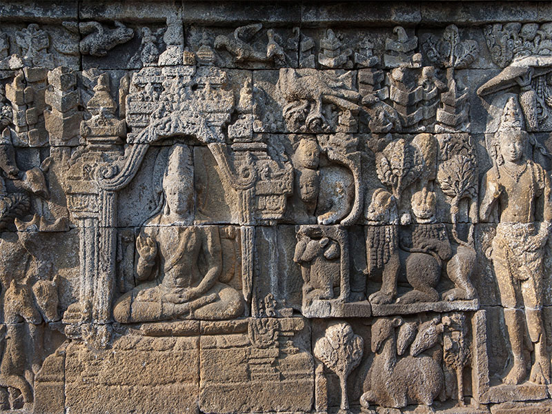 image of relief carvings at Borobudur