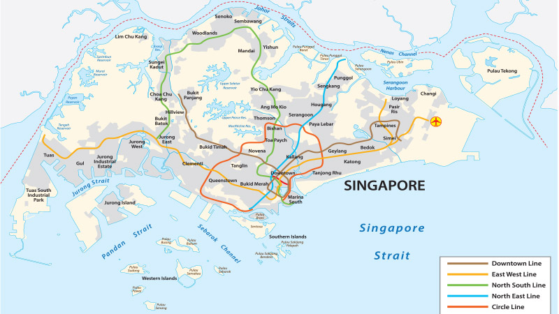 Singapore Map - Singapore neighbourhoods