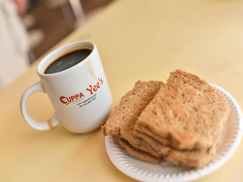 image of kaya toast and kopi for Bedok North Drive Singapore story