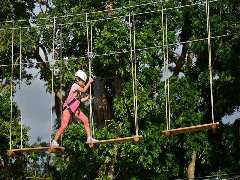 image of child at the Forest adventure kids course for story on things to do with kids in Singapore