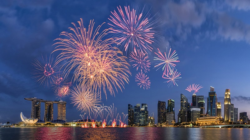 National day parade fireworks Singapore