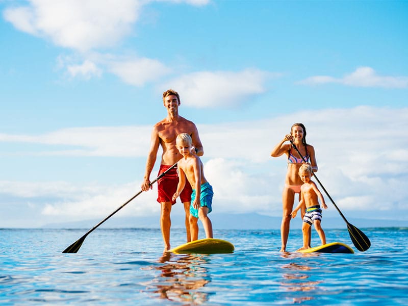 Paddle boarding with kids