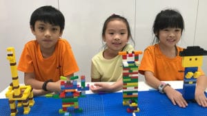 image of Square education studio students and lego at enrichment classes
