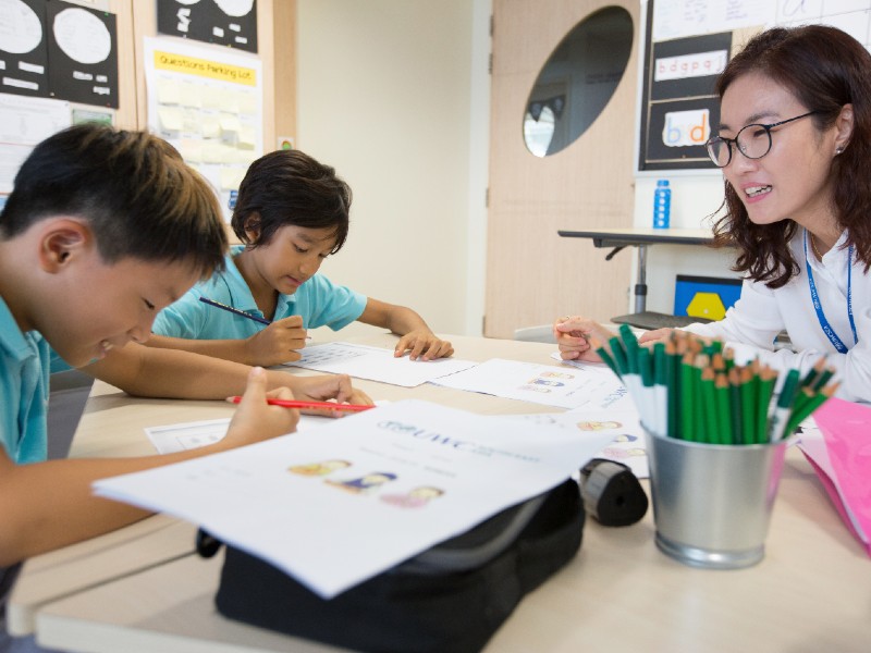 UWCSEA East students in class Mandarin as a second language