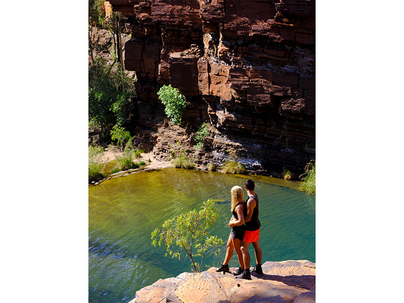 Western Australia couple near a waterfall