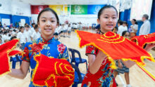 cultural dance as part of Mandarin lessons - Tanglin Trust School