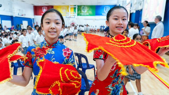 cultural dance as part of learning mandarin in Singapore Tanglin Trust School