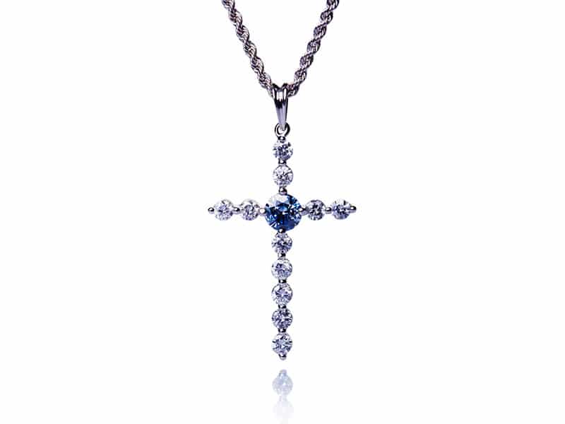 Flying home - diamond cross necklace