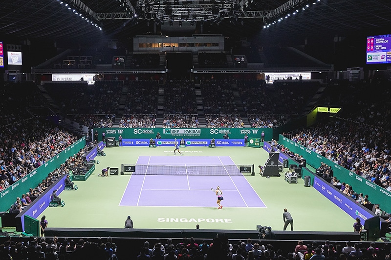 WTA Finals Centre Court view from baseline seats