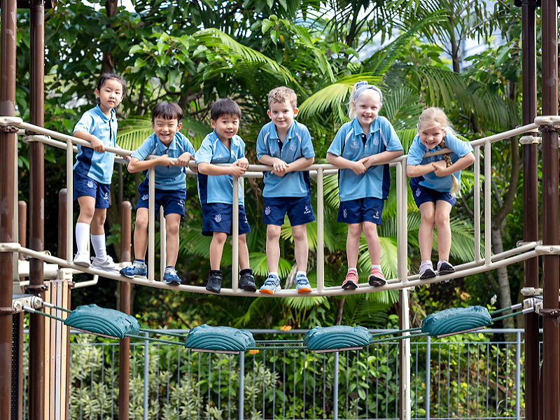 NLCS child centred early years curriculum - students at playground