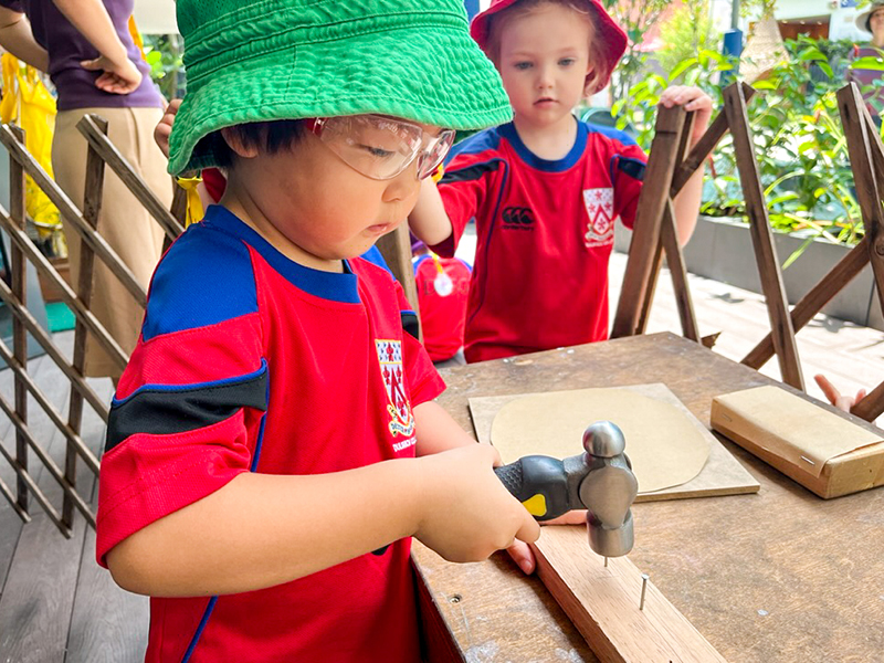 wood working activity - Early Years Foundation Stage at DUCKS international preschool