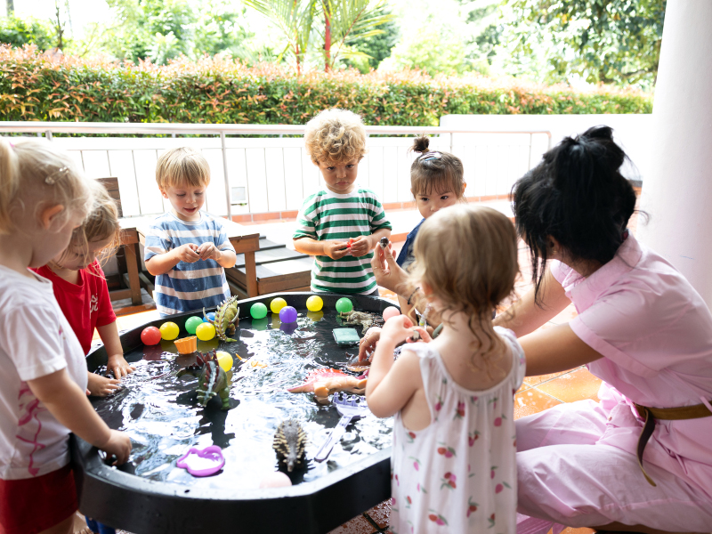 International Early Years curriculum - water play at Holland International School