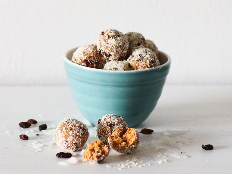 Healthy sweet treats Carrot Cake Bliss Balls Recipe