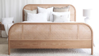 Scandinavian style bed and bed linen