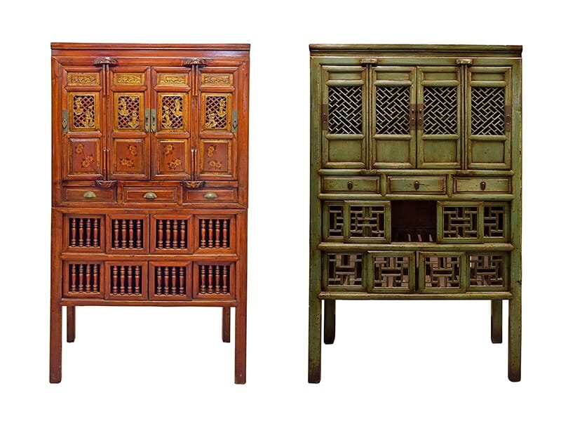 Antique Chinese kitchen cabinets sourced by Woody Antique House