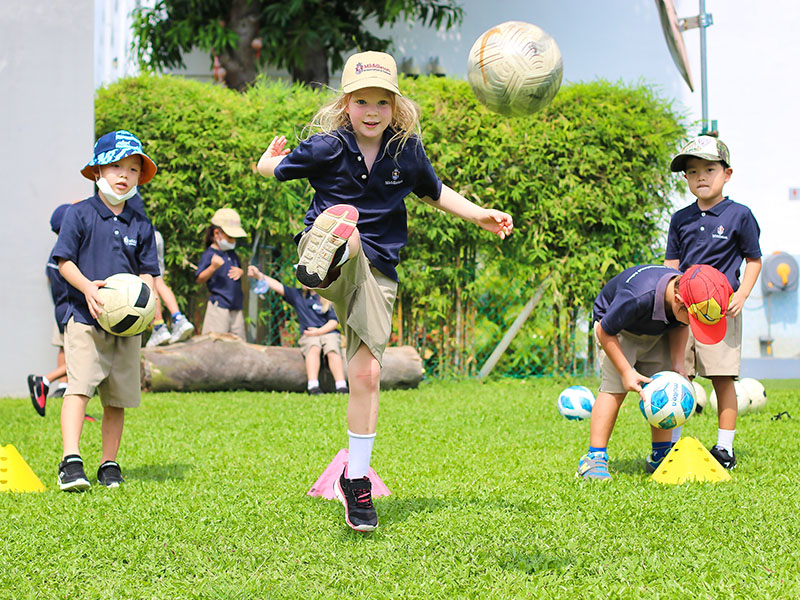Middleton British curriculum school children soccor outdoors