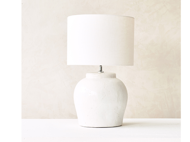 Etna table lamp in white ceramic, available in different colours, Originals