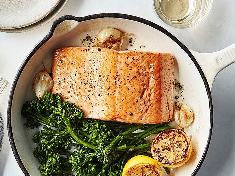 One-Pan Baked Salmon & Baby Broccolini