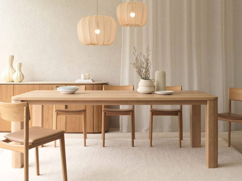 Tolv oli dining table blonde oak