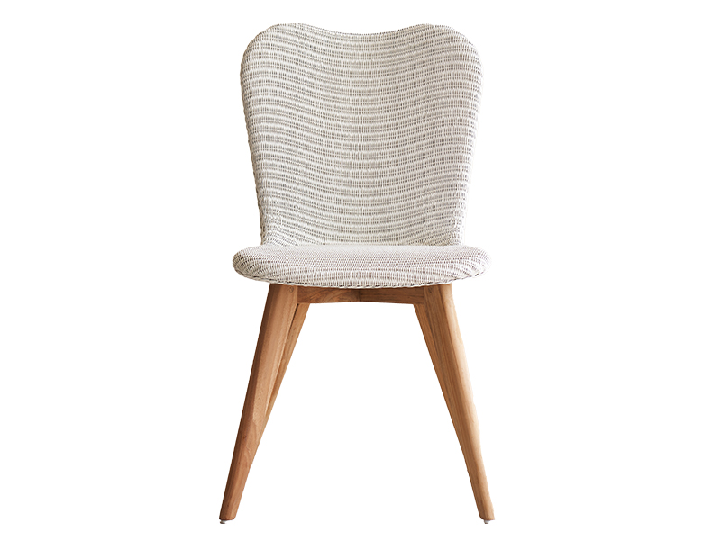 Lily dining chair in pure white with Lloyd loom weave and solid teak legs, in various colours, Originals
