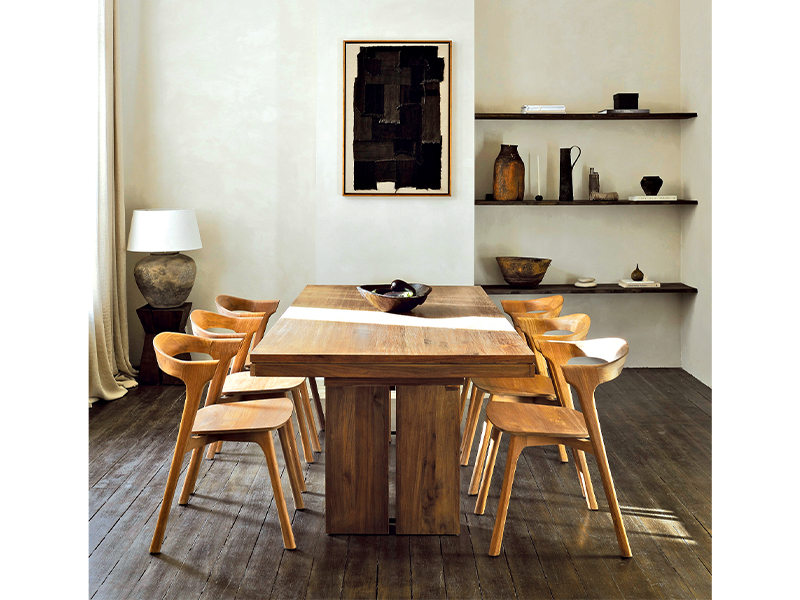 kitchen accessories Double extendable dining table in teak with Poettker butterfly extension system, made in Indonesia, Soul & Tables