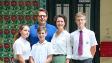 image of Canadian family with kids studying in Brighton College (Singapore)