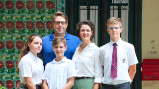 image of Canadian family with kids studying in Brighton College (Singapore)