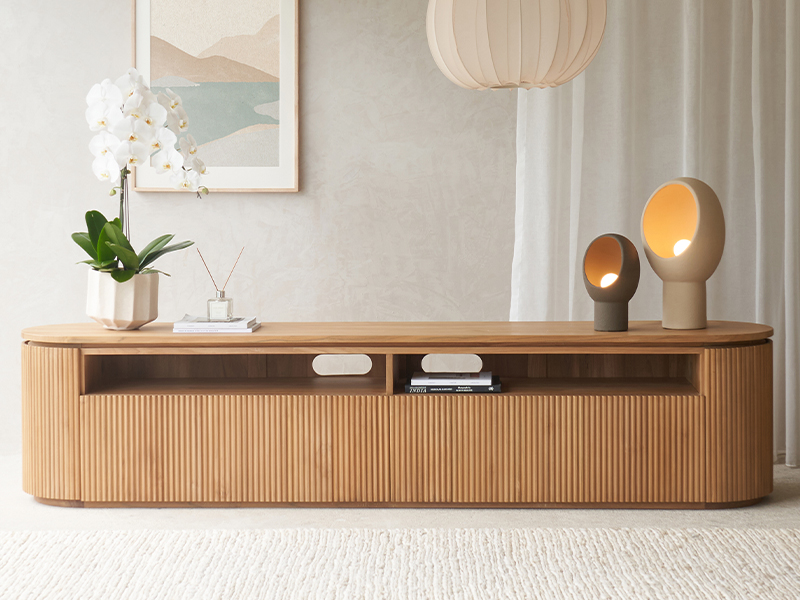 Moher TV console in teak - singapore furniture shopping