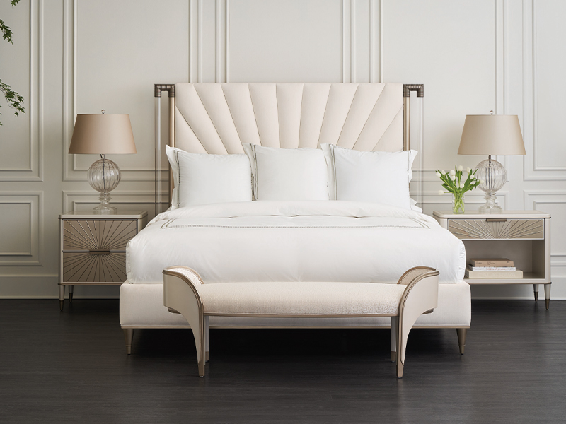 Valentina bed bench, an elegant end-of-bed accent piece with upholstered seat, Taylor B Fine Design Furniture