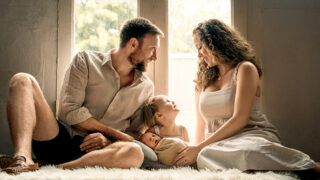 family photographer for family portraits with newborn - White Room Studio