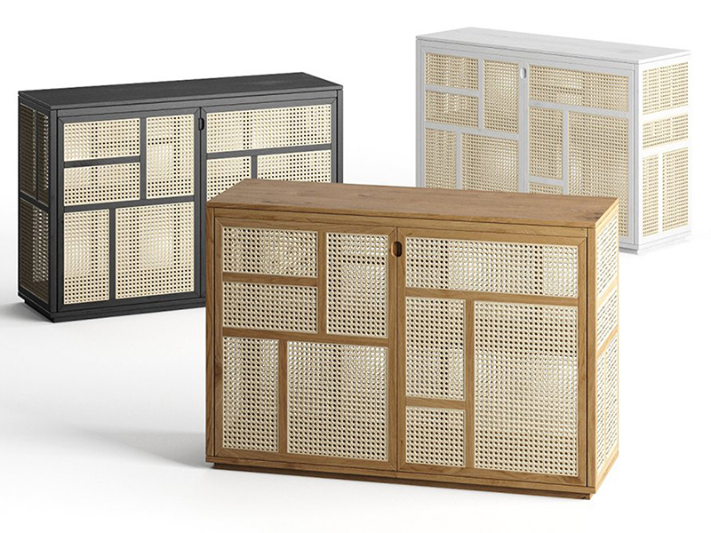 Grid sideboard made of rattan, Gallery 278 by Esco Leasing