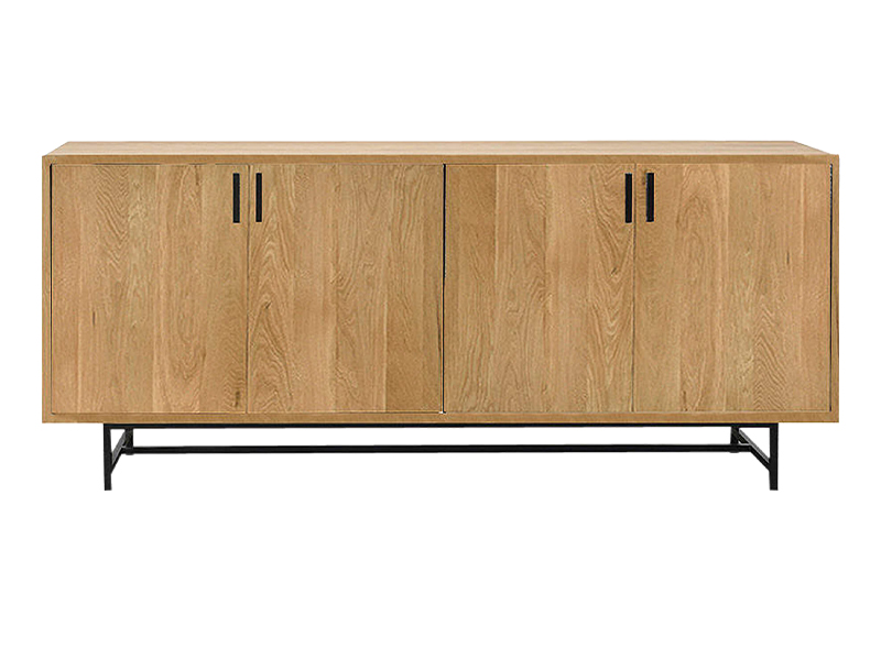 Prato 59 sideboard in durable solid oak and black metal, Natural Fjord Oak colour, House of AnLi