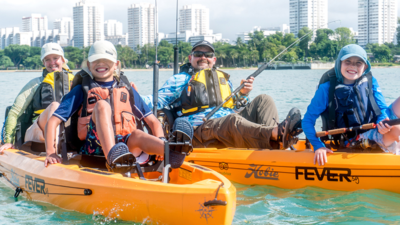 Kayak fishing family Kayak fishing family outdoor activities things to do in Singapore