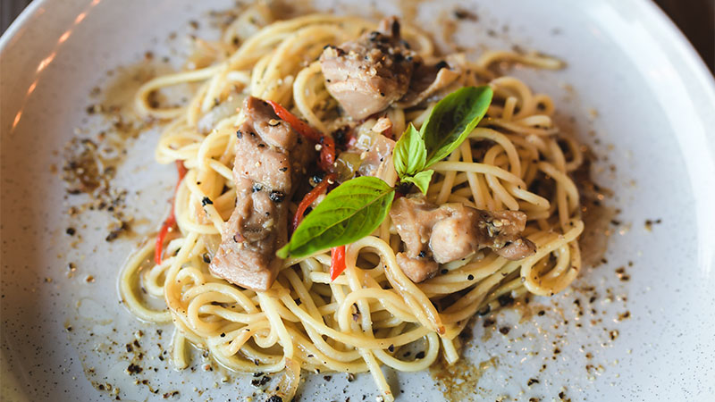 Recipe: Black Pepper Chicken Spaghetti